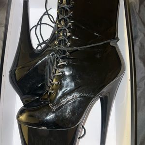 Adore 1020 Black Patent Pleaser